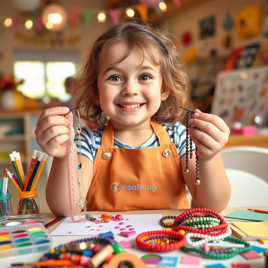 ساخت زیرور آلات و دستبند در خانه برای درامد کودکان