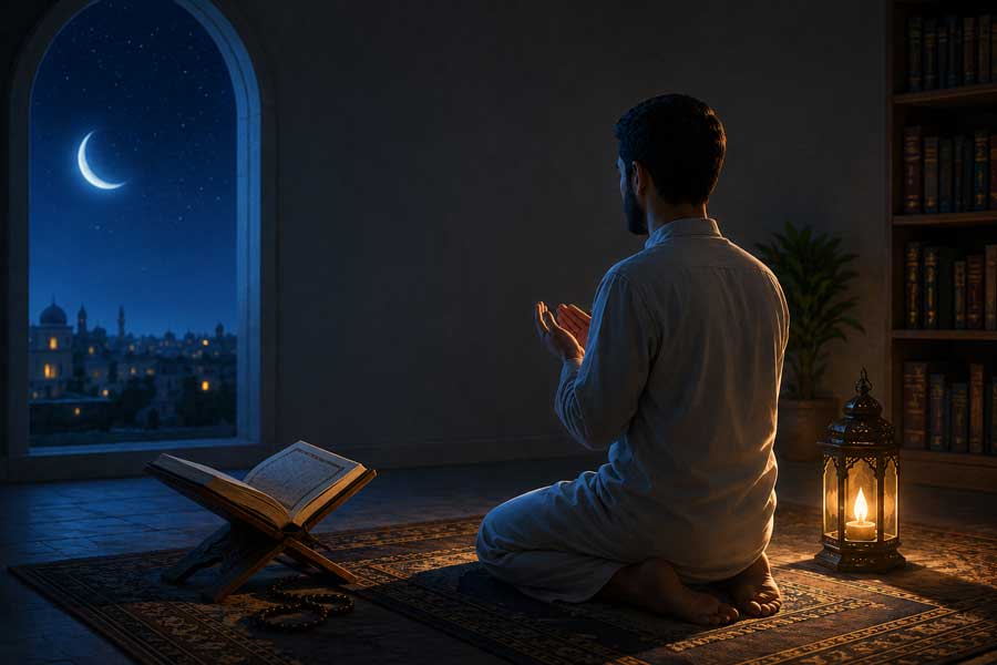 طریقه خواندن نماز شب کوتاه