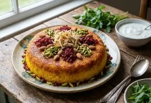 طرز تهیه ته چین مرغ زعفرانی در قابلمه